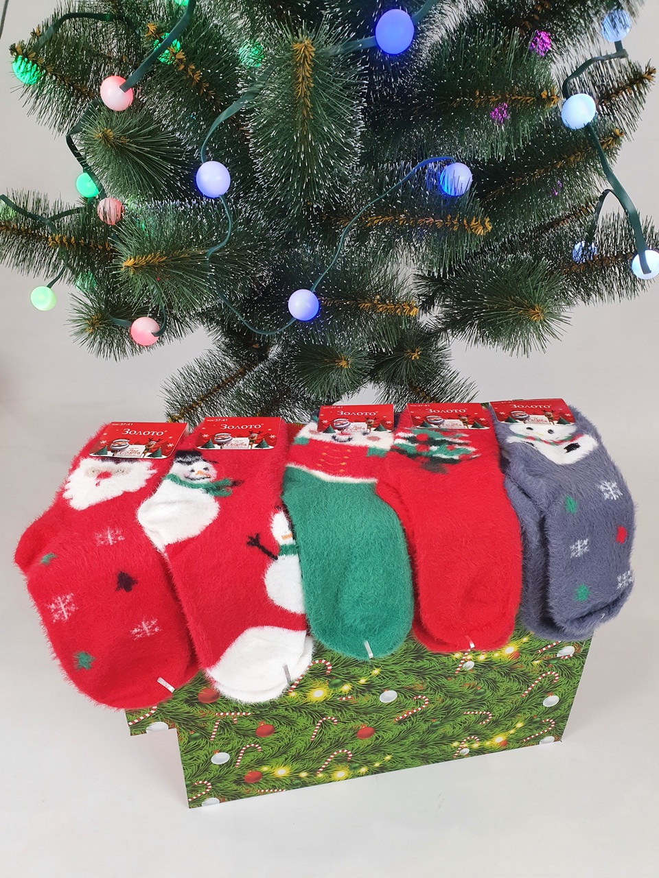 Шкарпетки жіночі новорічні комплект із 5 пар. Жіночі кашемірові шкарпетки на Новий Рік набір 5шт
