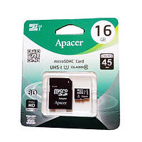 Карта памяти Apacer AP16GMCSH10U1-R Black 16GB microSDHC С адаптером Class 10 UHS-I