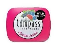 Льодяники Compass Fresh mints Wild Berry зі смаком лісових ягід без цукру, ж\б, 14 г.