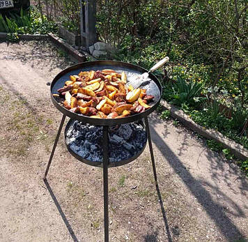 Садж сковорода PAN з диска борони 50 см із підставкою для вогню з цільними ніжками