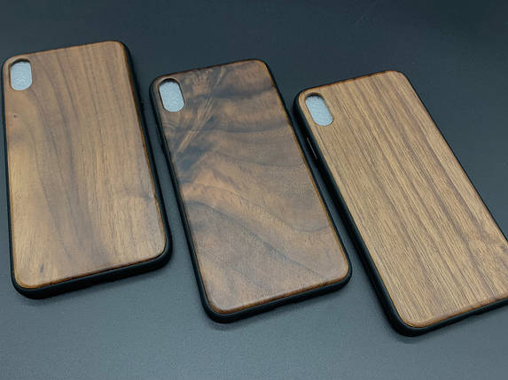 Дерев'яний чохол на смартфон iPhone XS MAX протиударний "Горіх" під гравіювання, фото 2