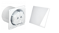 Вытяжной вентилятор с таймером и пластиковой АБС панелью белый глянец AirRoxy dRim 100 ТS BB WHITE Gloss Plex