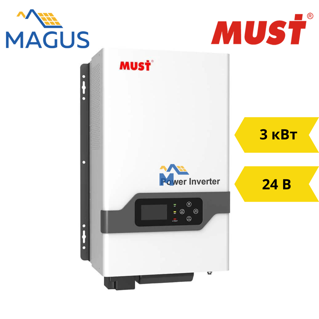 Источник бесперебойного питания MUST EP30-3024 PLUS (3000 Вт 24 В) Источник бесперебойного питания MUST EP30-3024 PLUS (3000 Вт 24 В)