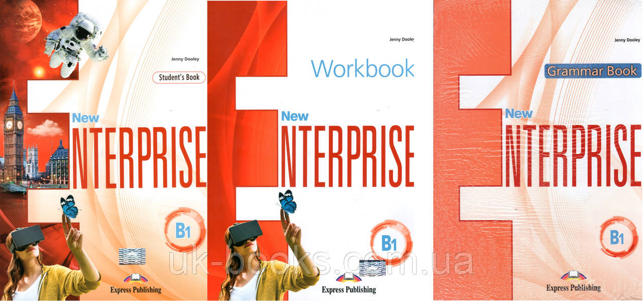 Підручник + зошит + граматика New Enterprise B1 Student's Book + workbook + grammar book