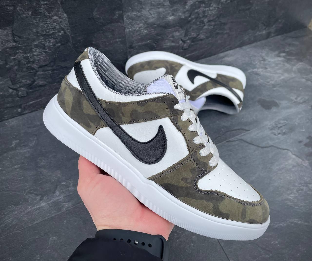 Кросівки чоловічі весна осінь хакі з білим Nike. Взуття чоловіче на весну у зеленому кольорі Найк, фото 1