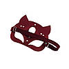 Червона еротична маска кішки для обличчя жіноча з металевим заклепками БДСМ, фото 4