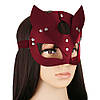 Червона еротична маска кішки для обличчя жіноча з металевим заклепками БДСМ, фото 7