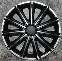 Колпаки на колеса. Колпаки колесные ARGO R14 NERO Silver/Black. Колпаки на диски (комплект) 4 шт