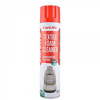 Очиститель салона (ткань) CarLife TEXTILE FOAM CLEANER пенный + щетка, 650 мл.