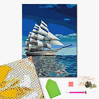 Алмазна мозаїка на дерев'яному підрамнику 40х50 "Вітрила підняти!" DBS1050