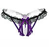Еротичні Трусики Стрінги Жіночі з вирізом чорні з фіолетовим Розмір M - L, фото 2