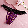 Еротичні Трусики Стрінги Жіночі з вирізом чорні з фіолетовим Розмір M - L, фото 8