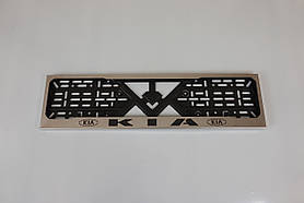 Рамка номерного знаку з нержавіючої сталі з написом KIA (1 шт). Рамка номера з нержавейки АУДІ