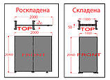 Ширма медична пластикова 200 х200 см 2 секції, фото 8