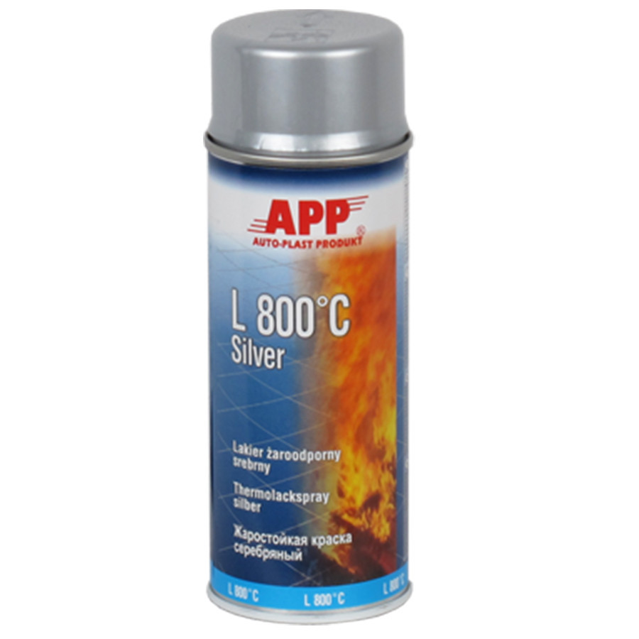 Жаростійкий аерозольна фарба APP, 800*C, срібний, 400ml, 210433
