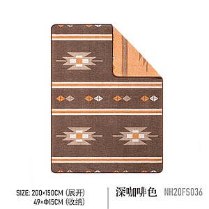 Килимок туристичний Naturehike NH20FS036 Dark Brown Outdoor Warm Geometric Carpet Woolt