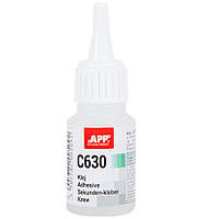 Клей цианово-акриловый для склеивания резины, пластмассы и EPDM, C630, APP, 20g, 040511
