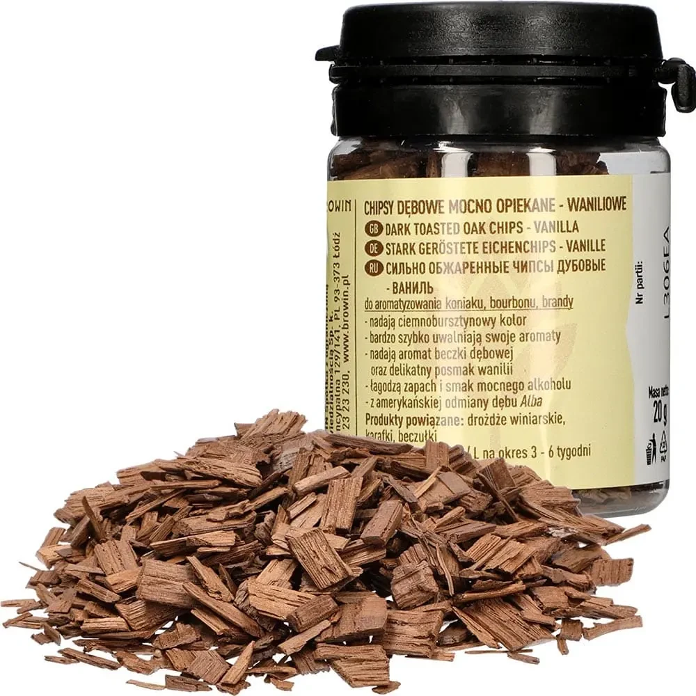 Чіпси дубові - американський дуб Альба з ваніллю 20г - Browin Польща, фото 1