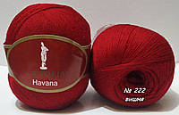 Нитки пряжа для вязания чистая австралийская шерсть HAVANA Victoria Виктория Гавана № 222 - вишня