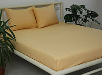 Ранфорс простирадло на гумці двоспальна 180х200х20 см. Ранфорс Apricot Cream