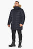 Куртка чоловіча чорно-синя з нашивкою модель 49718, фото 5