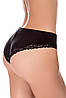 Жіночі трусики бразиліани з тонкої мікрофібри чорні  Leilieve 3754, фото 2