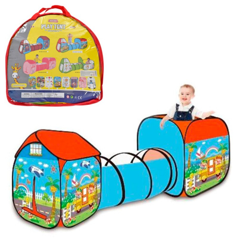 Намет дитячий ігровий з тунелем MR 0649, піраміда, будинок, 73-240-81 см, 2 входи, фото 1