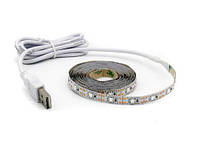 Светодиодная LED лента 1м с питанием от повербанка или USB (яркость +200% ) холодный белый