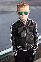 Стильная куртка бомбер детская черного цвета