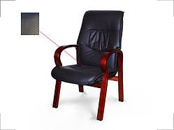 Крісло конференційне Монако (преміум) шкіра чорне