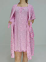 Женская пижама: ночная рубашка + халат с поясом, от 46 до 56 р-ра. Пижама женская, Украина