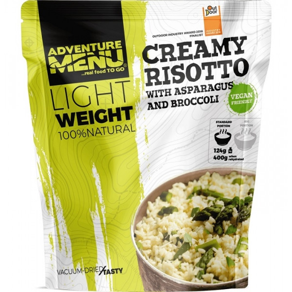 Сублімована страва: Вершкове ризото зі спаржею і броколі Adventure Menu Creamy risotto with asparagus