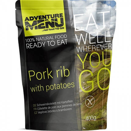 Туристична страва: Свине ребро з відварною картоплею Adventure Menu Pork rib with potatoes (AM 686), фото 1