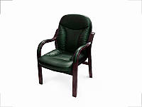 Кресло конференционное Гранд Конф кожа зеленое