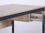 Письмовий стіл Осло з шухлядою 1187х600х750 мм чорний графіт дуб-сонома, фото 3