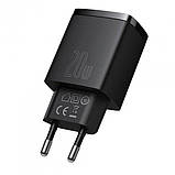 Мережевий зарядний пристрій Baseus Compact Quick Charger U+C 20 W EU Black (CCXJ-B01), фото 2