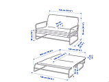 Диван-ліжко HAMMARN темно-сірий/чорний,120 см  903.543.27, фото 2