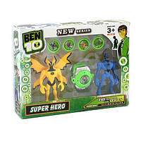 Ben10 2 фігурки зі звуком 5 серії, що світяться, з годинником та дисками