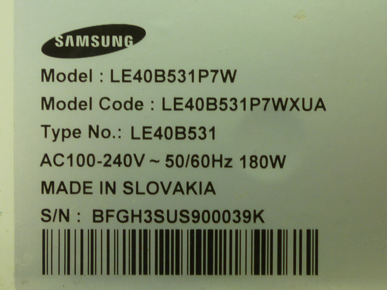 Плати від LCD TV Samsung LE40B531P7WXUA поблочно (неробоча матриця)