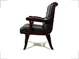Крісло конференційне Сорренто палісандр шкіра чорне, фото 3