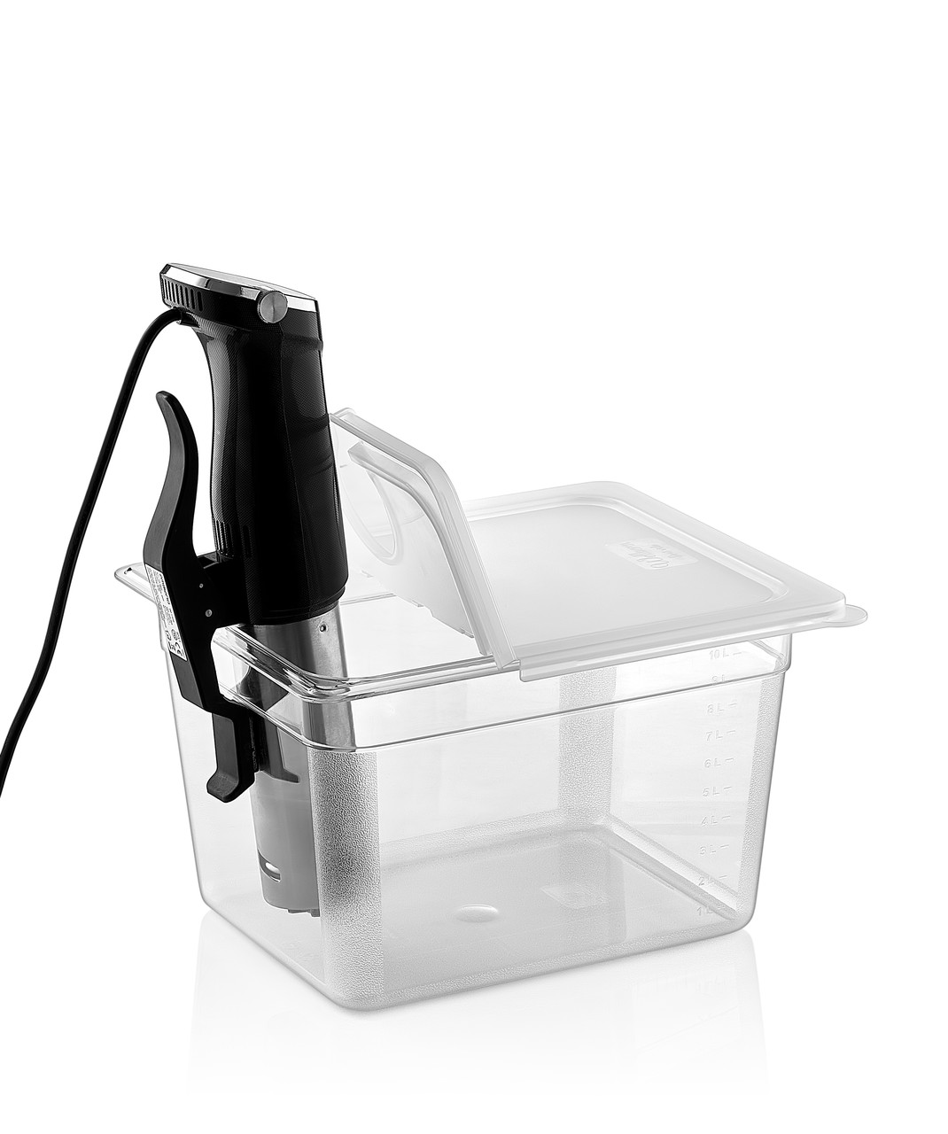 Кришка відкидна GN 1/2 із поліпропілену з вирізом для sous vide