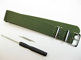 Нейлоновий ремінець NATO MILITARY GREEN 18 mm