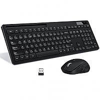 Б/у Комплект беспроводной клавиатуры и мыши Seenda, беспроводная клавиатура QWERTY 2.4G USB