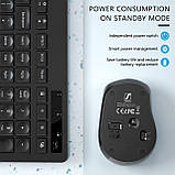 Б/у Комплект бездротової клавіатури та миші Seenda, бездротова клавіатура QWERTY 2.4G USB, фото 5