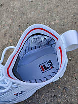 БІЛІ Кросівки з манжеткою Fila Disruptor Sockfit White на високій підошві шкіряні унісекс 36-40 р, фото 5