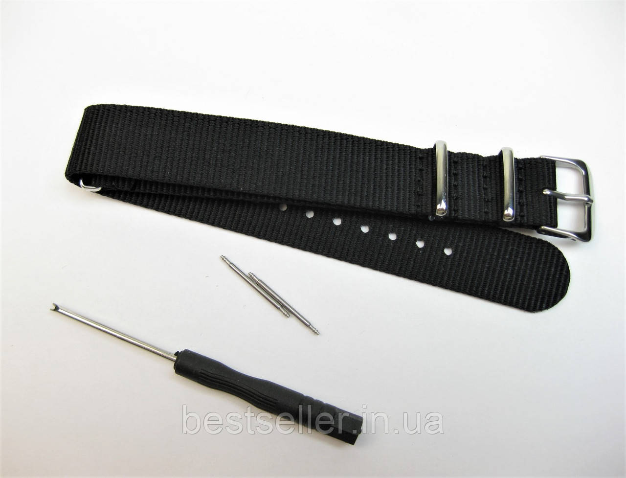 Нейлоновий ремінець NATO BLACK 22 mm