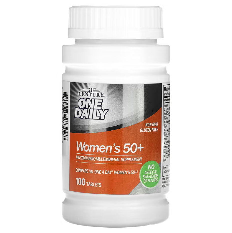 Вітаміни One Daily Women's 50+ Multivitamin Multimineral 21st Century 100 таблеток, фото 1