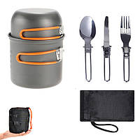 Cooking Set DS-101 Набір посуду похідний зі столовими приладами