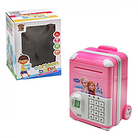 Детская электронная сейф-копилка Elite Frozen EL-510-4 с кодовым замком отпечатком пальца в виде чемодана