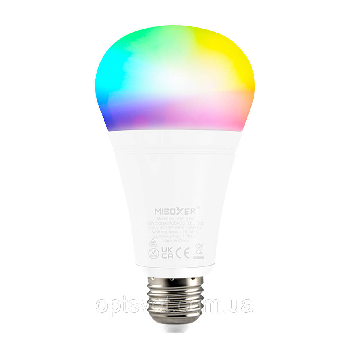 Світлодіодна лампа Mi-light Light Blub CCT+ RGB 12 W, WW (2700-3200K) + CW (6000-6500K), E27, AC 220 В, Wi-Fi